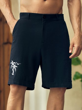 Hardaddy Coconut Tree Cotton Bermuda Shorts