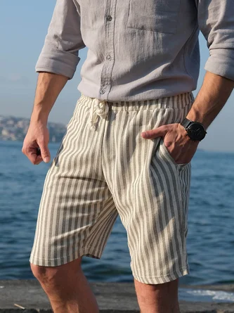 Hardaddy Striped Drawstring Bermuda Short