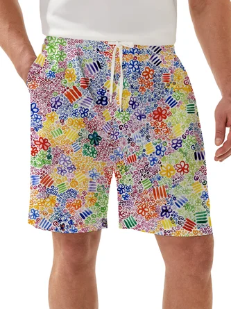 Moisture Wicking Floral Casual Shorts