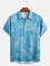 Hardaddy Hawaiian Botanical Print Chest Pocket Short-Sleeve Casual Shirt