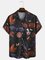 Men's Halloween Printed Casual Fabric Lapel Short Sleeve Hawaiian Shirt