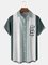 Geometric Chest Pocket Short Sleeve Bowling Shirt