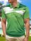 Ombre Geometric Button Short Sleeve Golf Polo Shirt