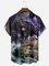 Gorilla Sailing Boat Chest Pocket Short Sleeve Hawaiian Shirt