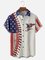 Moisture-wicking Baseball American Flag American Eagle Chest Pocket Hawaiian Shirt