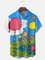 Tall Size Moisture-wicking Seuss Art Illustration Young Chest Pocket Casual Shirt