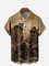 Moisture-wicking Bigfoot Playing Guitar Fun Art Chest Pocket Hawaiian Shirt