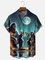 Moisture-wicking Bigfoot Mothman Drinking Fun Art Chest Pocket Hawaiian Shirt