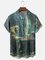 Moisture-wicking Bigfoot vs. Alien Chess Chest Pocket Hawaiian Shirt