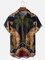Moisture-wicking Classic Retro Art Leopard Print Avant-garde Chest Pocket Hawaiian Shirt