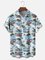 Moisture-wicking Beach Retro Car Chest Pocket Hawaiian Shirt