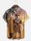 Moisture-wicking Shiba Inu Beach Vacation Fun Chest Pocket Hawaiian Shirt