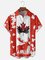 Moisture-wicking Canada Day Forest Maple Leaf Reindeer Chest Pocket Holiday Shirt