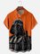 Moisture Wicking Star Robot Chest Pocket Hawaiian Shirt