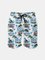 Men's Swim Trunks Hawaiian Tropical Palm Tree Beach Shorts with Pockets