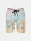 Men's Swim Trunks Hawaiian Tropical Palm Tree Beach Shorts with Pockets