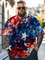Big Size Men's American Flag Art Independence Day Loose T-shirt