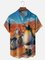 Moisture Wicking Motorcycle Penguin Chest Pocket Hawaiian Shirt