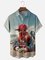 Moisture Wicking Funny Chicken Chest Pocket Hawaiian Shirt