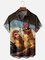 Moisture Wicking Funny Chicken Chest Pocket Hawaiian Shirt