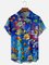 Moisture Wicking Underwater World Fish Chest Pocket Hawaiian Shirt