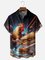 Moisture Wicking Fun Burger Hot Dog Chicken Chest Pocket Hawaiian Shirt