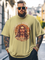 Big Size Men's Religious Jesus Art Loose Fit T-shirt