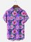 Moisture-wicking Floral Gradient Color Chest Pocket Hawaiian Shirt