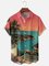 Hardaddy X Artist Clayziq Moisture-wicking Beach Building Scenery Chest Pocket Hawaiian Shirt