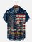 Moisture-wicking American Flag Eagle Chest Pocket Casual Shirt