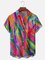 Moisture-wicking Gradient Color Chest Pocket Casual Shirt