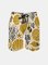 Men's Swim Trunks Hawaiian Marine Life Beach Shorts with Pockets