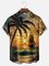 Big Size Moisture-wicking Palm Tree Chest Pocket Hawaiian Shirt