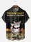 Big Size Moisture-wicking Chemistry Cat Bartender Cocktail Chest Pocket Hawaiian Shirt