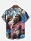 Big Size Moisture-wicking Tropical Chimpanzees Chest Pocket Hawaiian Shirt