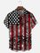 Moisture Wicking USA Independence Day Flag Chest Pocket Hawaiian Shirt
