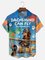 Big Size Moisture-wicking Dachshund Flying Plane Chest Pocket Hawaiian Shirt