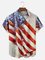 Big Size Moisture-wicking American Flag Painted Chest Pocket Hawaiian Shirt