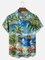 Big Size Moisture-wicking Palm Tree Chest Pocket Hawaiian Shirt