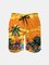 Men's Swim Trunks Hawaiian Tropical Palm Tree Parrots Beach Shorts with Pockets