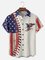 Big Size Moisture-wicking American Flag Eagle National Patriotic Chest Pocket Casual Shirt