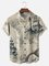 Big Size Moisture-wicking Ocean Map Sailboat Lighthouse Chest Pocket Casual Shirt