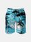 Men's Swim Trunks Hawaiian Tropical Palm Tree Beach Shorts with Pockets