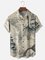 Tall Size Moisture-wicking Ocean Map Sailboat Lighthouse Chest Pocket Casual Shirt