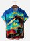 Big Size Movie Monster Chest Pocket Short Sleeve Casual Shirt