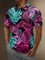 Moisture Wicking Tropical Plants Leaves Short Sleeve Golf Polo