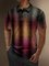 Moisture Wicking 3D Abstract Gradient Color Block Short Sleeve Golf Polo