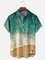 Moisture Wicking Ocean Art Painting Chest Pocket Hawaiian Shirt