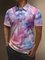 Moisture Wicking 3D Gradient Abstract Geometric Short Sleeve Golf Polo