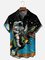 Moisture Wicking Astronaut Dinosaur Chest Pocket Hawaiian Shirt